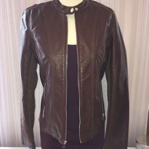 Brown faux leather jacket